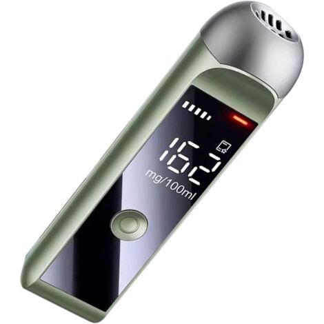 Alcoholímetro Analizador de aliento con pantalla LED, analizador de alcoholímetro de precisión de grado profesional, herramienta de prueba de alcoholemia para uso personal (verde) (1/5)