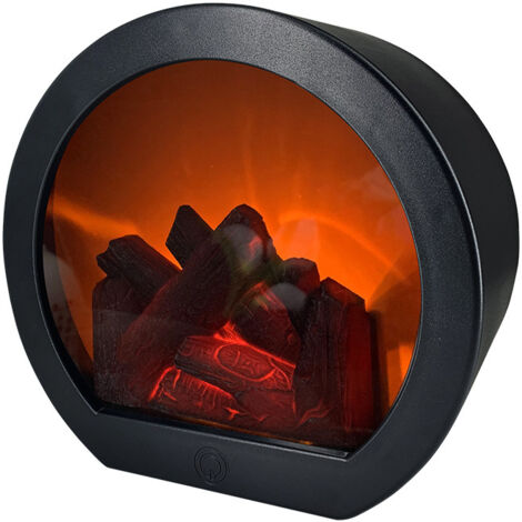 Lámpara de chimenea con efecto de llama de madera, interruptor táctil, luz LED con efecto de llama simulada, lámpara LED decorativa sin llama, ambiente de chimenea, decoración interior/exterior.