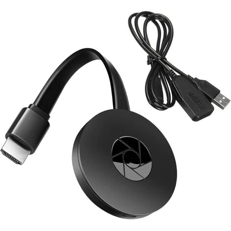 Adaptador HDMI inalámbrico de 2,4 GHz, receptor de pantalla WiFi 1080p, compatible con Miracast, AirPlay y DLNA para Android, iOS, Windows y Mac: transmisión de TV, monitor y proyector. (1/5)