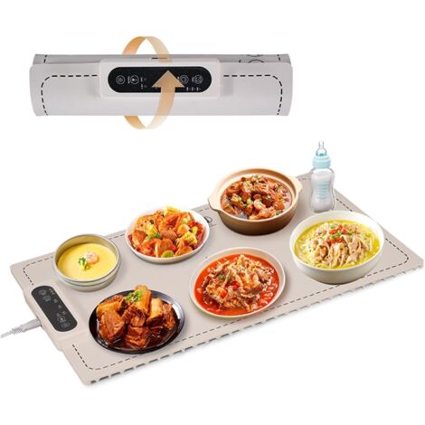 Calentadores eléctricos de alimentos, película calefactora de grafeno, calentador de alimentos para fiestas, calentamiento de superficie completa con 3 ajustes de temperatura. (1/5)