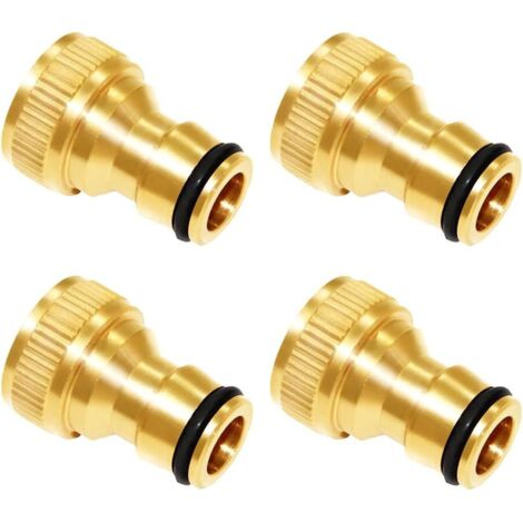 Adaptador de manguera de agua de latón hembra de 4 piezas G 1/2", boquilla de grifo de conexión rápida (1/4)