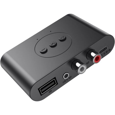 Receptor de audio Bluetooth compatible con NFC, adaptador de audio inalámbrico Bluetooth 5.2 para estéreo doméstico/estéreo de automóvil/receptor AV/auriculares/altavoces, llamadas manos libres, adapt