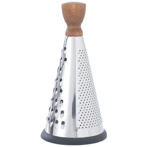 Rallador de queso de acero inoxidable - Cónico de 2 caras 3 caras para rallado grueso y fino. También apto para rallar limones y limas. (1/4)