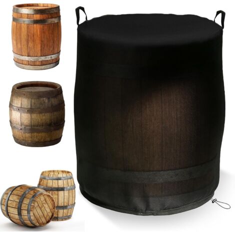 Funda impermeable para depósitos de agua de lluvia, fabricada en tejido Oxford 420D, cobertura total con cordón ajustable y asas, ideal para barriles de agua de lluvia y barriles de vino, resistente a