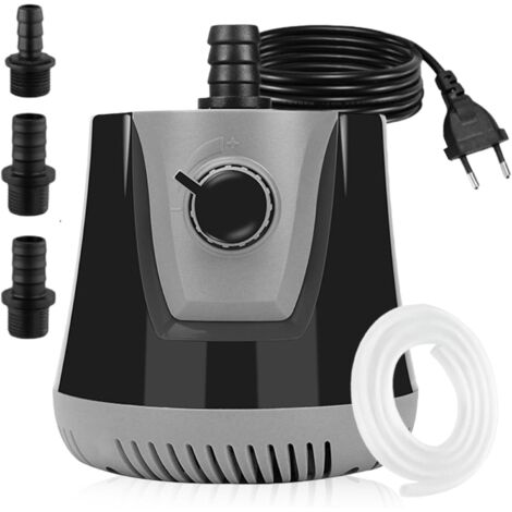 Bomba de agua para acuario de 35 W y 2500 l/h - Ultra silenciosa - Mini bomba sumergible - Con interruptor ajustable - Manguera de 1 m y 3 boquillas - Para hidroponía, fuentes, estanques y acuarios