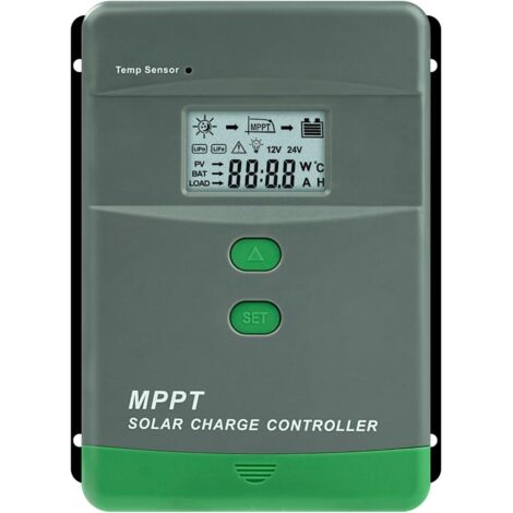 Controlador de carga solar MPPT Bluetooth de 60 A, regulador automático de panel solar de 12 V/24 V, voltaje máximo de 100 V, pantalla LCD MRL6024