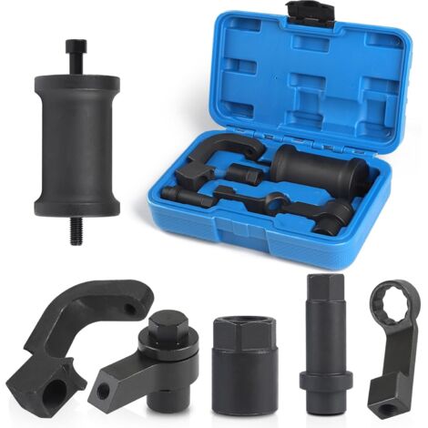 Herramienta extractora de inyectores diésel de 6 piezas compatible con motores Audi VW VAG 1.6 2.0 TDI. Reemplaza las piezas T10402 y T10415. Incluye martillo deslizante y 5 adaptadores. (1/5)