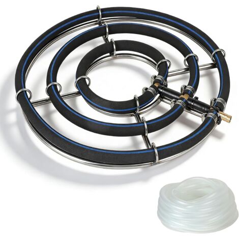 Aireador para estanques, anillo de aireación de 35 cm de diámetro, anillos 3 en 1 de acero inoxidable 304, burbujeador para estanques con manguera de 5 m y 9 mm de diámetro. (1/5)