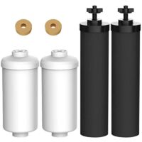 Filtro de carbón activado Berkey Black Filter, elemento filtrante de agua BB9-2, filtro de fluoruro PF-2, paquete combinado