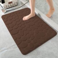 Alfombrilla de baño de espuma viscoelástica - Alfombrilla de ducha absorbente - Alfombrilla de baño - Alfombra decorativa - Antideslizante - para baño y sala de estar - 40 x 60 cm - Marrón, espuma vis