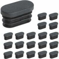 Tapas de plástico para patas de muebles, tapas ovaladas para patas de sillas, tapas de plástico para patas de muebles, tapas ovaladas para camas elásticas, 20 unidades (15 x 30 mm)