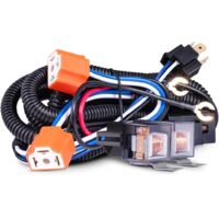 Kit de cableado de relé de faros H4 para 7x6 5x7 H6054, cableado cerámico termoconductor para camioneta todoterreno Jeep Cherokee Chevy, soluciona problemas de doble conexión a tierra.