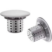 Filtro de bañera, filtro de ducha con recogedor de pelos de 4 cm, paquete de 2 recogedores de pelos de acero inoxidable para lavabos, filtro de bañera