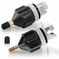 Juego de adaptadores para kayak de 2 piezas, válvula adaptadora para SUP, convertidor de bomba de inflado para canoas y tablas de paddle surf