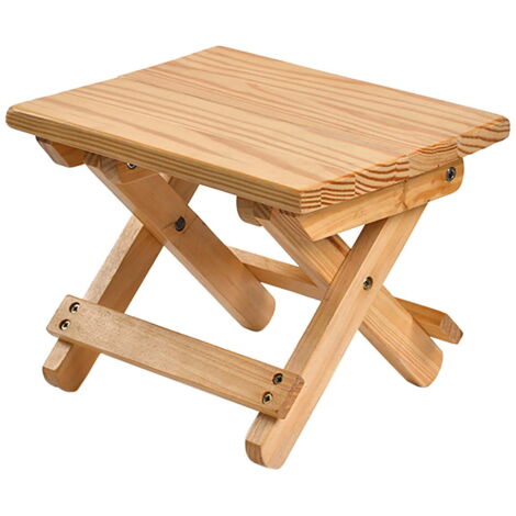 Klappbarer Campinghocker aus Holz – Tragbarer, quadratischer Sitzhocker, leichter, robuster und vielseitiger Sitzstuhl für Angeln, Outdoor-Aktivitäten und Freizeit