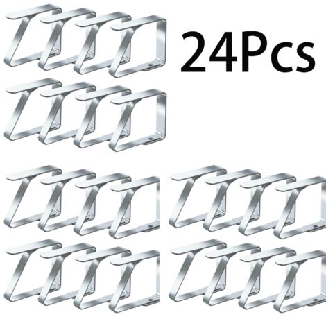 24er Set aus Edelstahl Tischdeckenklammern, rutschfeste Tischdeckenklammern, 5cm x 4cm (1/5)