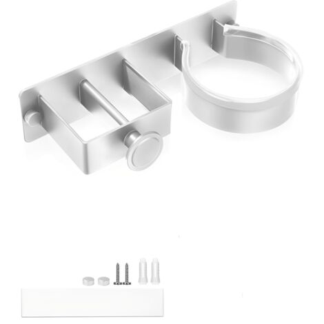 Hitzeschutzwand für Glätteisen aus Edelstahl – Silberfarbener Wandhalter für Haartrockner, Lockenstab und Glätteisen, Badezimmer-Organizer für Styling-Tools (1/5)
