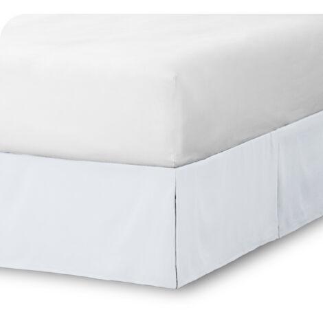 Luxus-Langarmissierte Plisseebettwäsche, einfarbig Weiß, großzügiger Schnitt, Standardgröße 198x203 cm + 38 cm, elegante und bequeme Bettwäsche