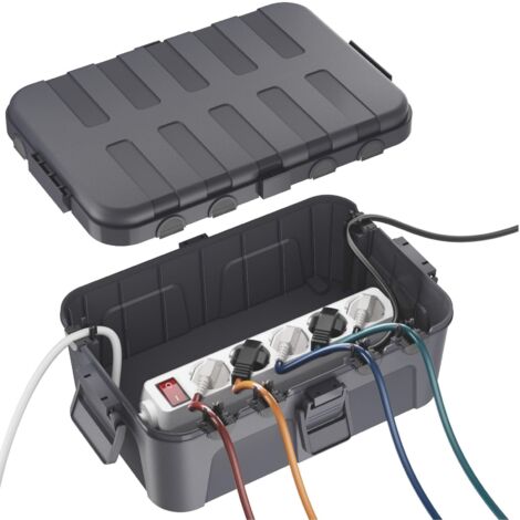 Großes Außen-Elektrogehäuse (34,5 x 24 x 12 cm) mit wasserdichtem IP54-Schutz, wetterfestes Verlängerungsgehäuse zum Schutz von Steckdosen (1/5)
