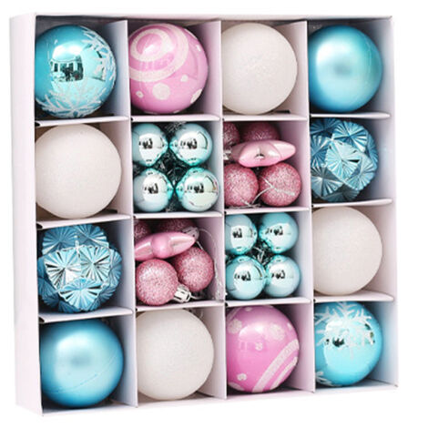 Elegante skandinavische Weihnachtsdekorationen – 42 Stück, 9 Designvarianten, Festliche Christbaumkugeln, Stilvolle Neujahrs- und Weihnachtsdekorationen, Perfektes Geschenk (1/5)