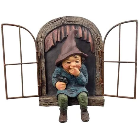 Fabelhafte Gartenzwergenstatue – 15 cm, Außendekoration für Bäume, lustige Baumdekoration für Garten, Terrasse, Rasen und Eingangsbereich