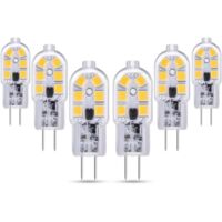 Héloise G4 LED-Ampoule 12V 2W Warmweiß 3000K, 200lm, Ersatz für 10W/20W Halogenlampen, Nicht-dimmbar, Bi-Pin G4, AC/DC, Für Kronleuchter und Tischlampen, 6er-Pack