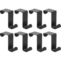 8 Edelstahl-Z-Haken für Türen – Reversible Türhaken aus Edelstahl zum Aufhängen an Schubladen, Küchen- oder Bürotüren, inklusive Türhandtuchhaken, Schwarz