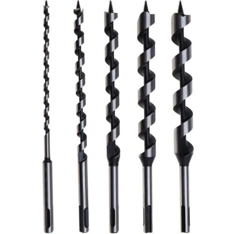 5-teiliges Spiralbohrer-Set mit SDS-Plus-Schaft für die Holzbearbeitung, 230 mm, 6/10/14/18/20 mm (1/4)