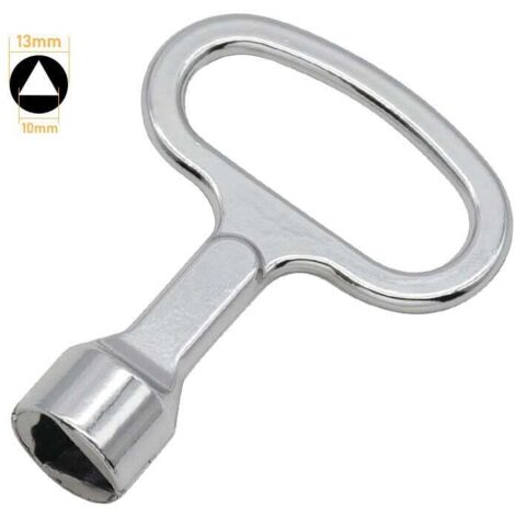 Dreieckiger Mülleimerschlüssel, gelber dreieckiger Metallsteckschlüssel, dreieckiger Schlüssel für Gaszähler, Aufzüge, Schaltschrankkasten (1/4)