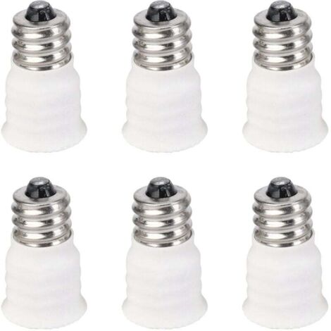 6er-Pack E12 auf E14 Weiß Glühbirne Konverter LED Licht Halter Adapter Lampe Sockel Wechsler Hohe Qualität (1/4)