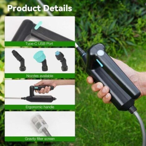 LOVIVER Elektrische Gartenspritze 8 L – Wiederaufladbar, Einziehbarer Stab, Hochdrucknebel, 3 Düsen, Für Pflanzen & Auto, Akkulaufzeit Ca. 120 Min