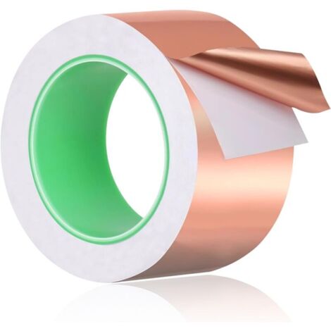 Kupferband 20mm50m, Selbstklebendes Kupferband gegen Schnecken, Effektiver Schutz vor Schnecken für Hochbeet, Garten & Balkon, für EMI-Abschirmband Schneckenfalle