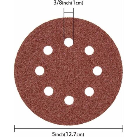 Produktbild von 100x Schleifscheiben 125 Mm Mit 8 Löchern – 10 Körnungen 40-800, Perfekt Für Exzenterschleifer, Für Holz, Metall & Kunststoff