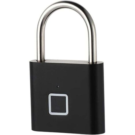 Fingerabdruck-Vorhängeschloss, Spindschloss, schlüsselloses biometrisches Vorhängeschloss für den Außenbereich, Lagerung, Fitnessstudio, Schwarz (1/4)
