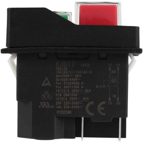 Iubfegt Elektromagnetischer Druckschalter KJD17 220V – Sicherheitsschalter Mit 4-Pin Für Werkzeugmaschinen & Gartengeräte