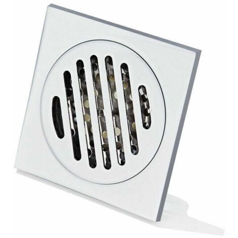 Duschgitter Anti-Haar-Bodenablauf Edelstahl Dicker quadratischer Abfluss 100 100 mm, Fonepro