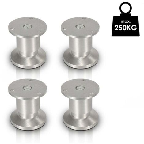 ALOVZE 4X Möbelbeine, Sofa-Stützbein, Schrankbein, verstellbar, für Kleiderschrank, Sofa, Bettbeine, Aluminium, 80 mm (1/4)