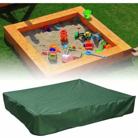 Quadratische Sandkastenabdeckung 150x150 Cm – Wasserdicht, Staubdicht & UV-beständig (grün)