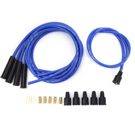 8 mm Zündkerzenkabel, 1 m Länge, hocheffiziente, stabile Zündung für 4-Zylinder-Oldtimer, blau (1/4)