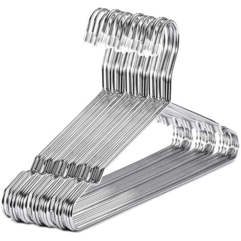 40 cm Edelstahl-Kleiderbügel, 20 Stück, für Standard-Kleiderbügelkerbe (1/4)