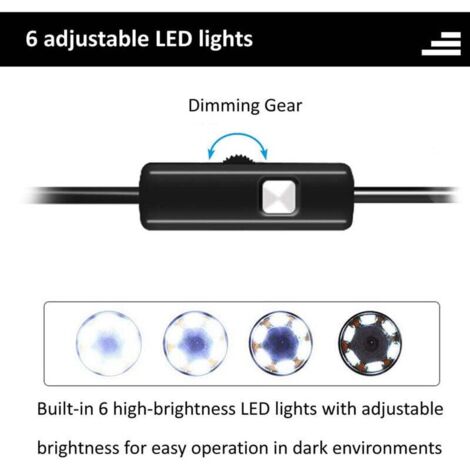 USB-Endoskop 2-in-1 – 7 Mm Kamera, 6 LED, IP67 – Für Android, 2 M Kabel – Inspektion & Prüfung