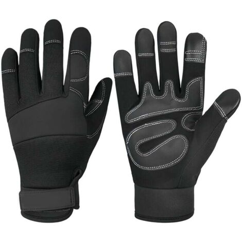 Kettensägenhandschuhe, Forsthandschuhe (Kettensägen & Gartengeräte) - Größe 11 Schwarz (XL)
