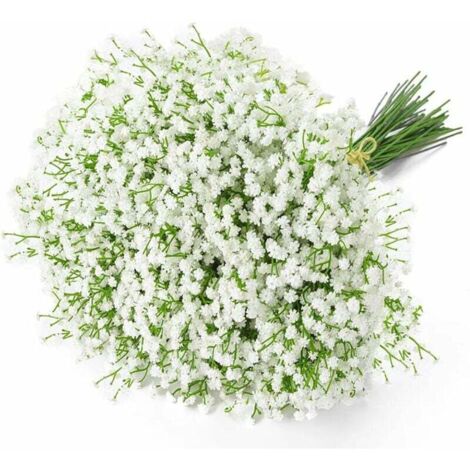 (Weiß) 6 Stück künstlicher Schleierkraut-Blumenstrauß, realistische Note für Hochzeitsfeier, Blumenarrangement, Heimdekoration (1/4)