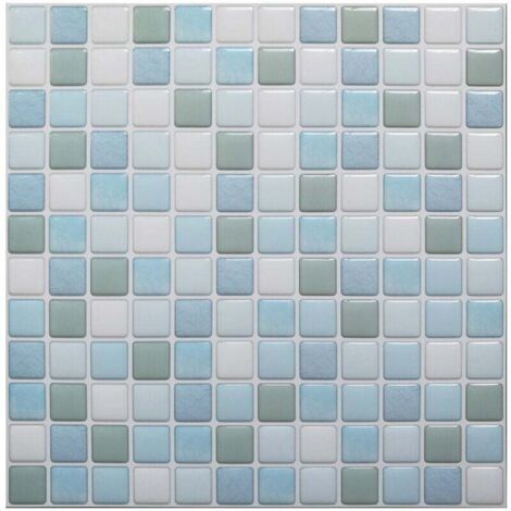 3D-Mosaikfliesen, selbstklebend, wasserdicht, Wandfliesenaufkleber, 23,6 x 23,6 cm, für Küche und Badezimmer, 4 Stück