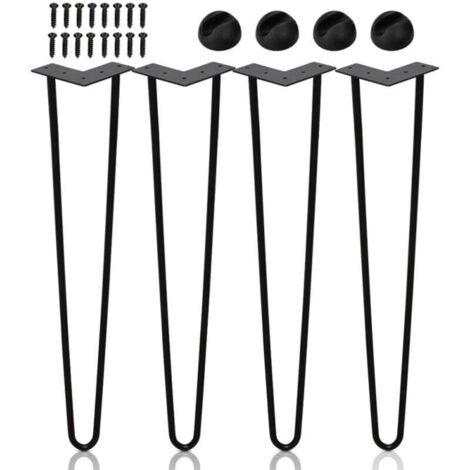 ALOVZE Tischbeine, Haarnadel-Tischbeine, 45 cm, 2 Stangen, Möbelbeine aus massivem Metall für Heimwerker, Home Office, Restaurant, Schreibtisch, Nachttisch, 4er-Set (1/4)