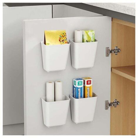 Stück selbstklebende Aufbewahrungsboxen zur Wandmontage, Aufbewahrungsbox für Küchenschranktüren, für Kleiderschrank, Badezimmer, Kühlschrank, Aufbewahrungsbox für kleine Gegenstände (1/4)