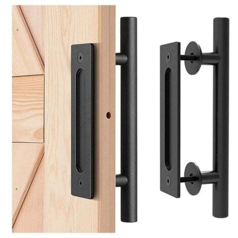 Scheunentorgriff, Schiebetürgriff, Hochleistungs-Scheunentorgriff, Garagengriff, Türgriff (Schwarz) FOREHILL