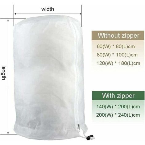 Pflanzen-Winterabdeckung, Olivenbaum-Winterabdeckung, Baum-Winterabdeckung,  Tomaten-Zitronenbaum-Schutzhlle, Pflanzen-Winterabdeckung,  Garten-Pflanztasche, Vliesstoff (80100cm, wei1)