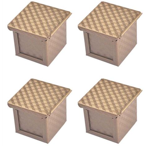 4X Quadratische Brotform mit Deckel Toast Pullman Antihaft-Mini-Wasserbox (1/4)