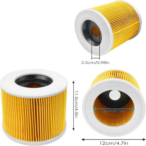 Crediri 2 confezioni filtro a cartuccia per Kärcher WD3 Premium, WD2, WD3, WD3P, MV2, MV3 Crediri 2 confezioni filtro a cartuccia per Kärcher WD3 Premium, WD2, WD3, WD3P, MV2, MV3